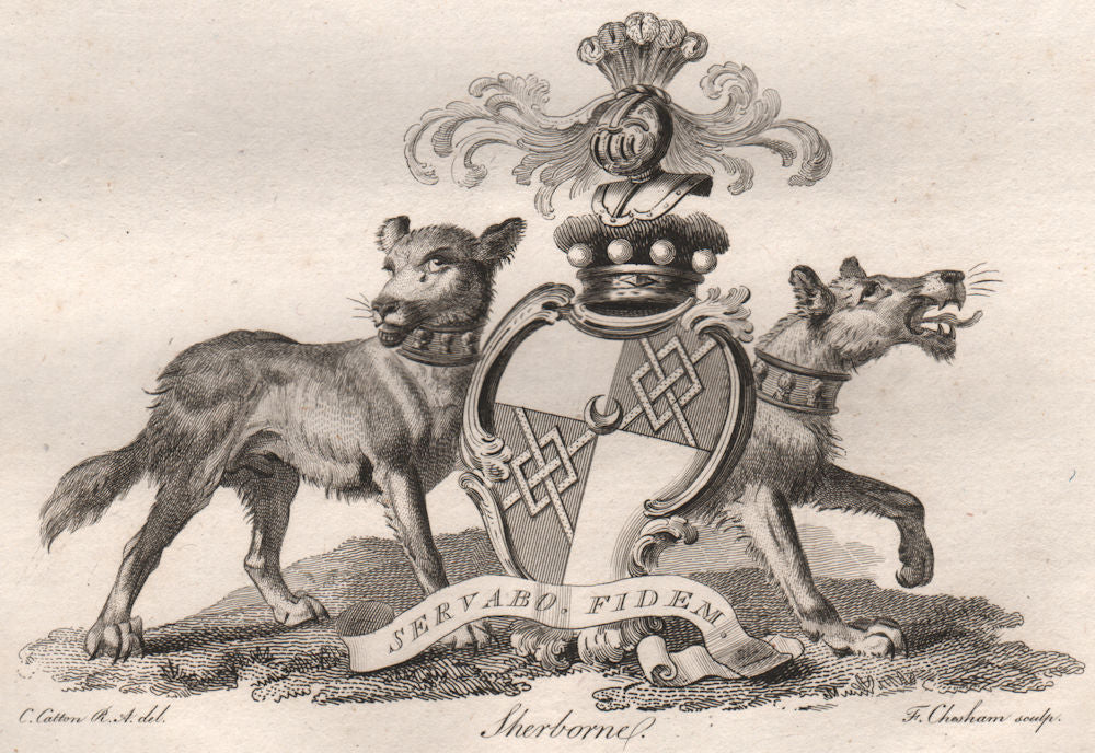 SHERBORNE. Coat of Arms. Heraldry 1790 old antique vintage print picture